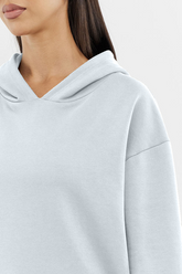 Oversized Tonal Back Print Hoodie - Cloud